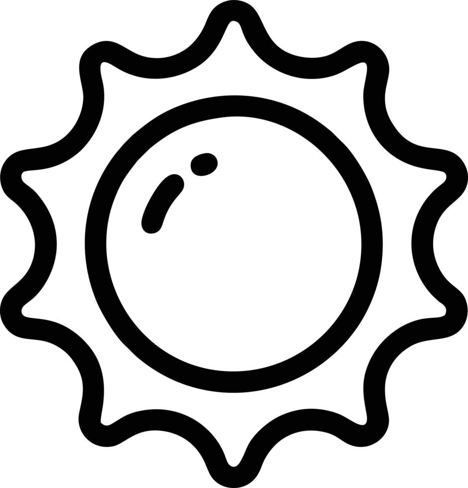 Sonnensymbol auf weißem Hintergrund, Illustration des Sonnensymbolsymbols in Schwarz auf weißem Hintergrund vektor