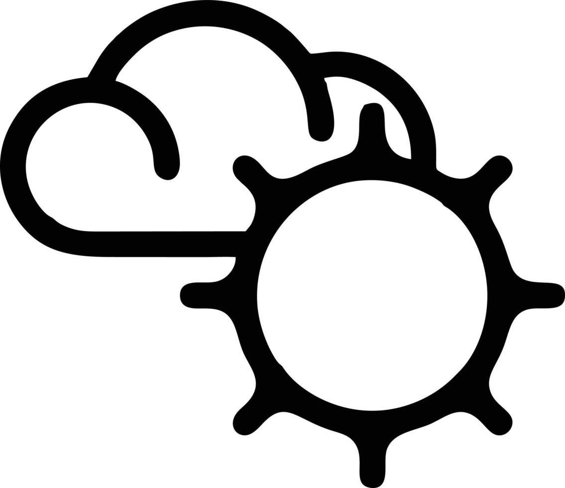 Sonnensymbol auf weißem Hintergrund, Illustration des Sonnensymbolsymbols in Schwarz auf weißem Hintergrund vektor