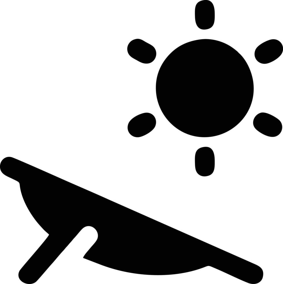 Sonnensymbol auf weißem Hintergrund, Illustration des Sonnensymbolsymbols in Schwarz auf weißem Hintergrund vektor