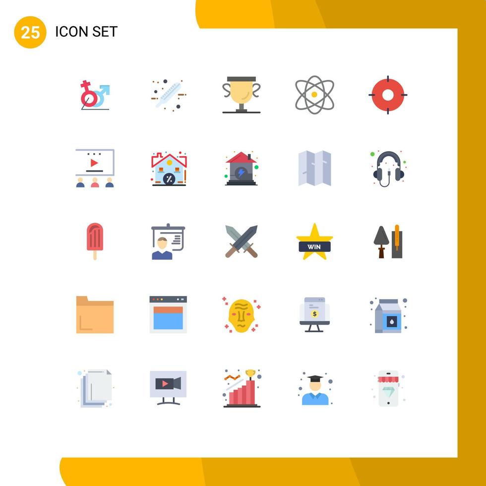 25 universelle flache Farben für Web- und mobile Anwendungen Kreis Physik Test Bildung Trophäe editierbare Vektordesign-Elemente vektor