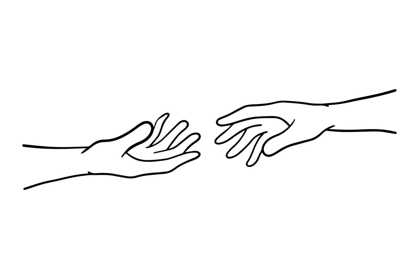 Zwei Hände bilden ein Symbol der Fürsorge. vektor