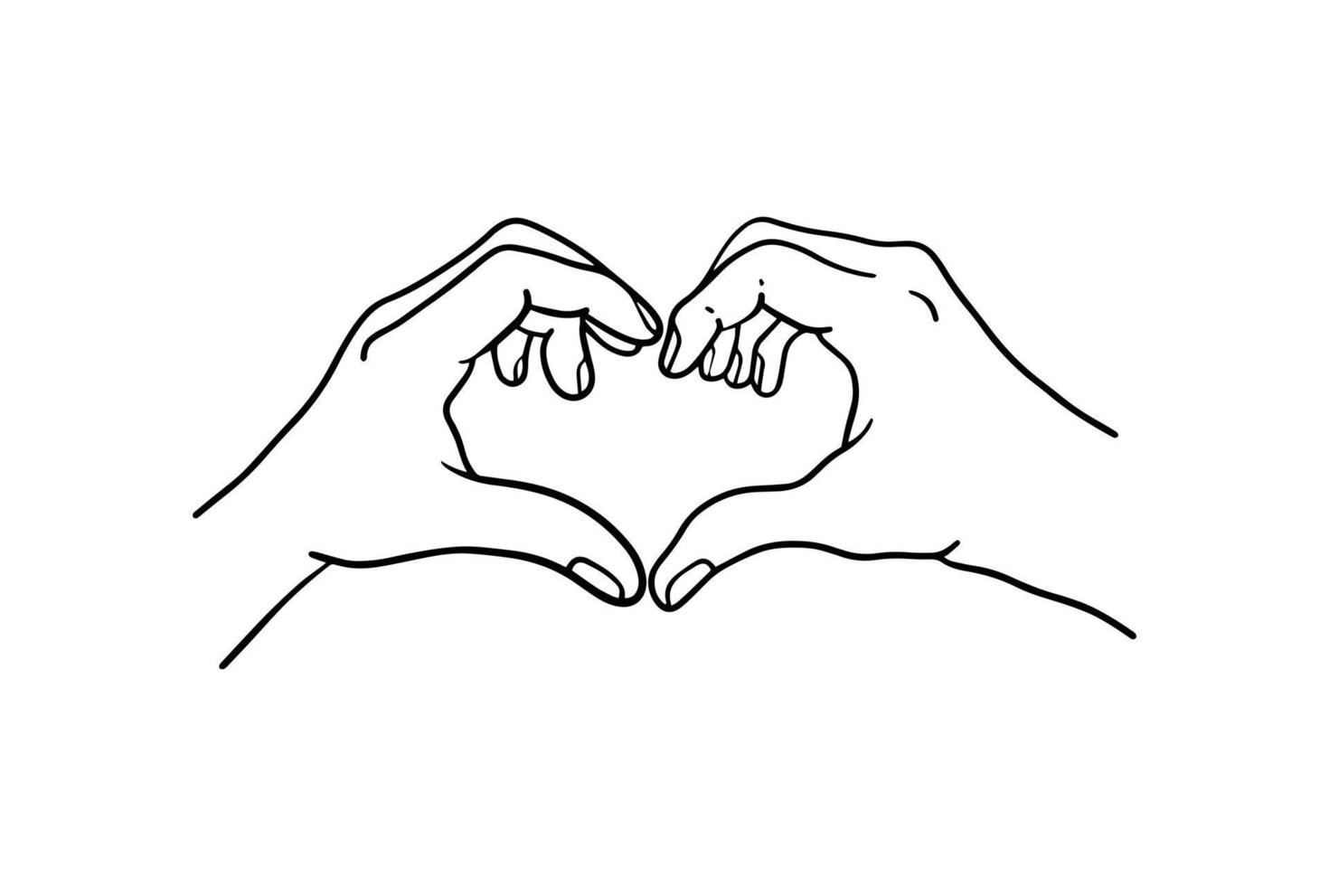 två händer form en symbol av kärlek och vård. vektor
