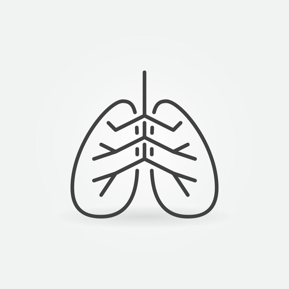 Lungenvektorkonzept minimales Symbol im Umrissstil vektor