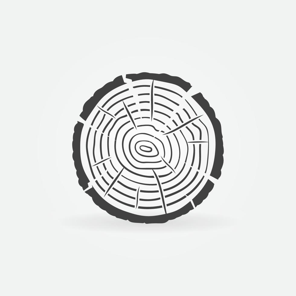 skiva med träd ringar vektor begrepp ikon