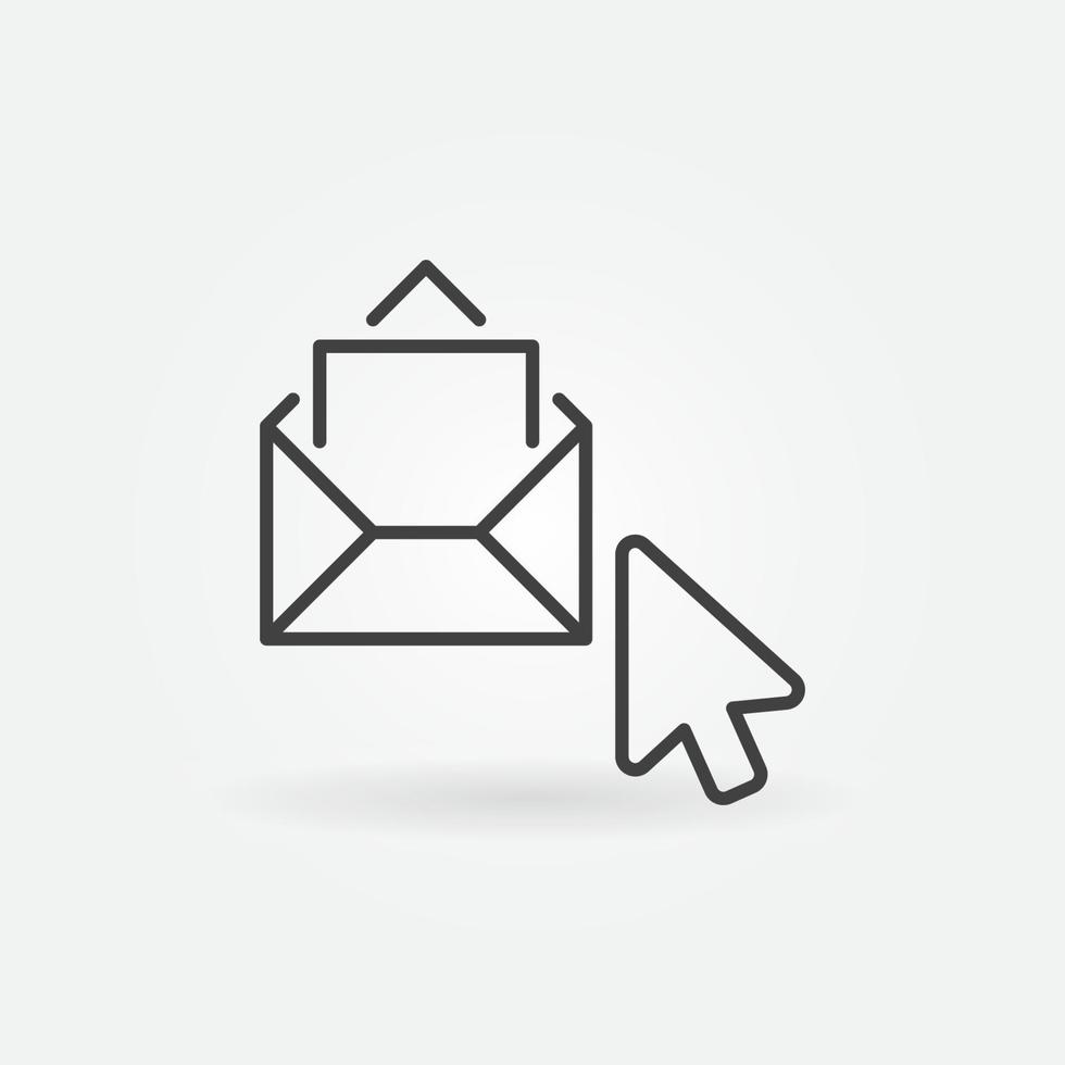 mus klick på kuvert linjär ikon. vektor e-post tecken