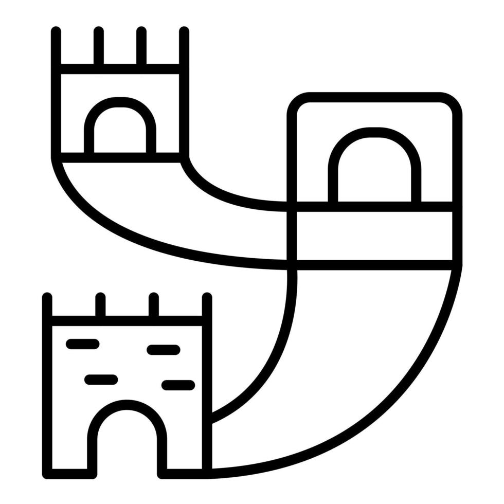 Chinesische Mauer Symbol Leitung vektor