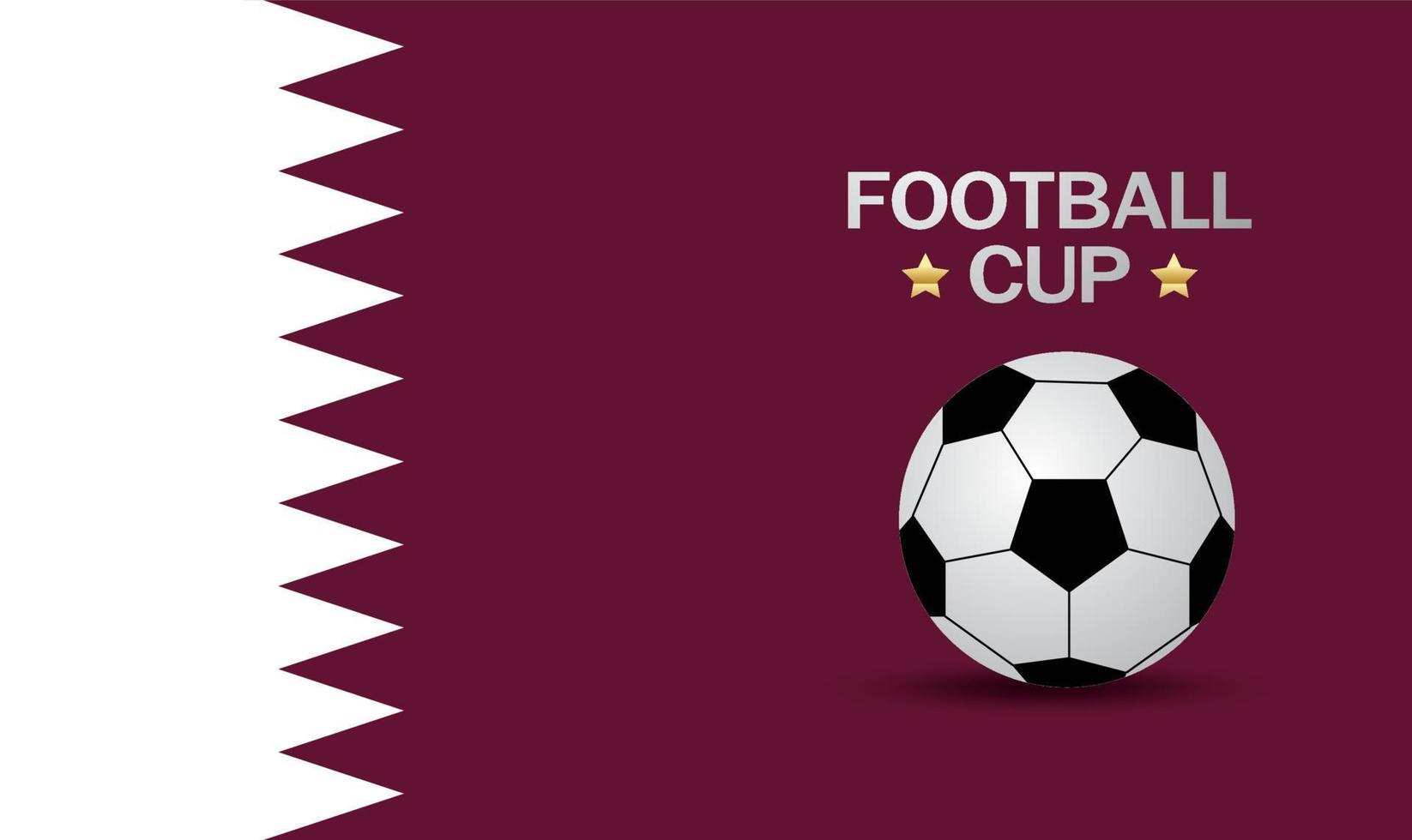 värld fotboll kopp, qatar flagga, vektor design.