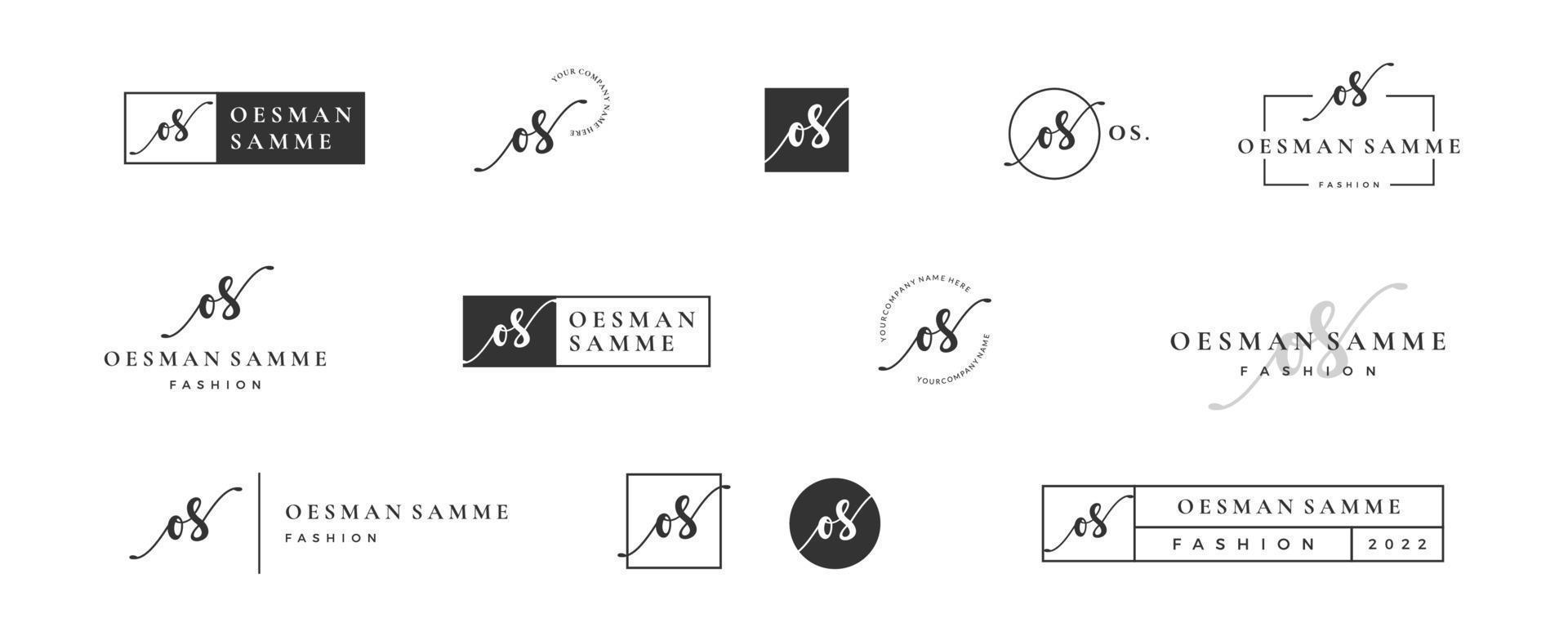 första enkel brev os o logotyp monogram på svart för skönhet, mode, fotografi design samling vektor