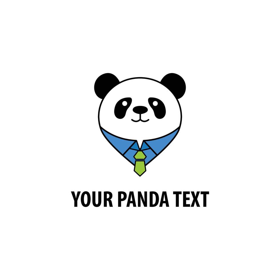 niedliches Cartoon-Panda-Logo vektor