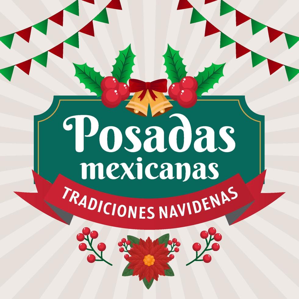 vintage design posadas mexicanas grußillustration vektor