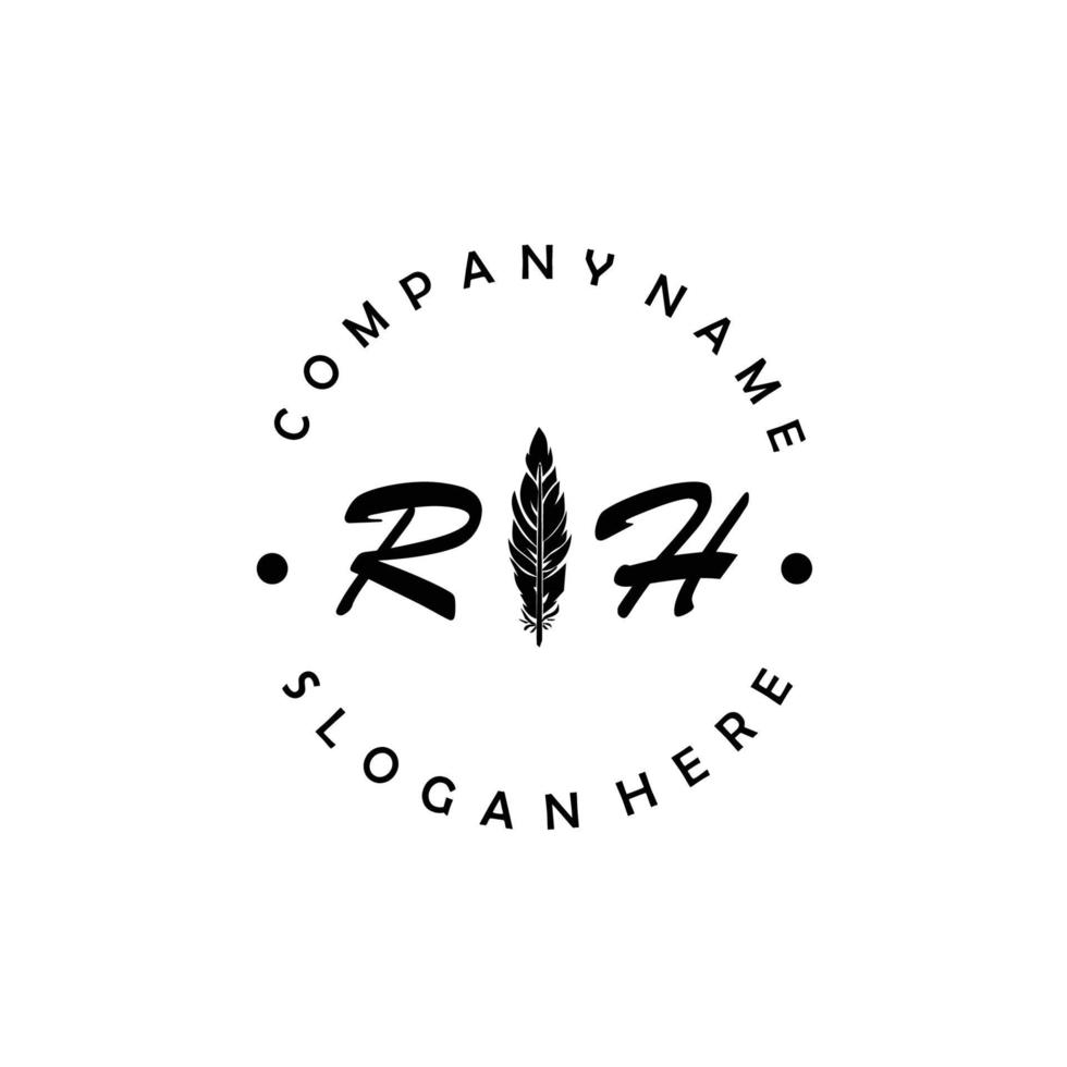 första rh brev logotyp elegant företag varumärke lyx vektor