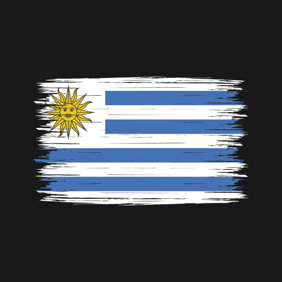 Uruguay flaggborste vektor