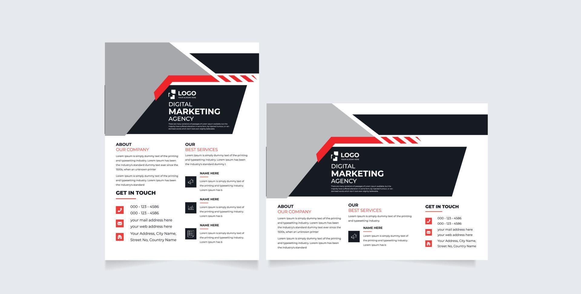 Modernes, professionelles Corporate-Flyer-Vorlagenlayout. Service-Geschäftsförderung, Marketing-Poster-Design mit Firmenlogo und Symbol. digitales webbanner mit abstrakter geometrischer form vektor