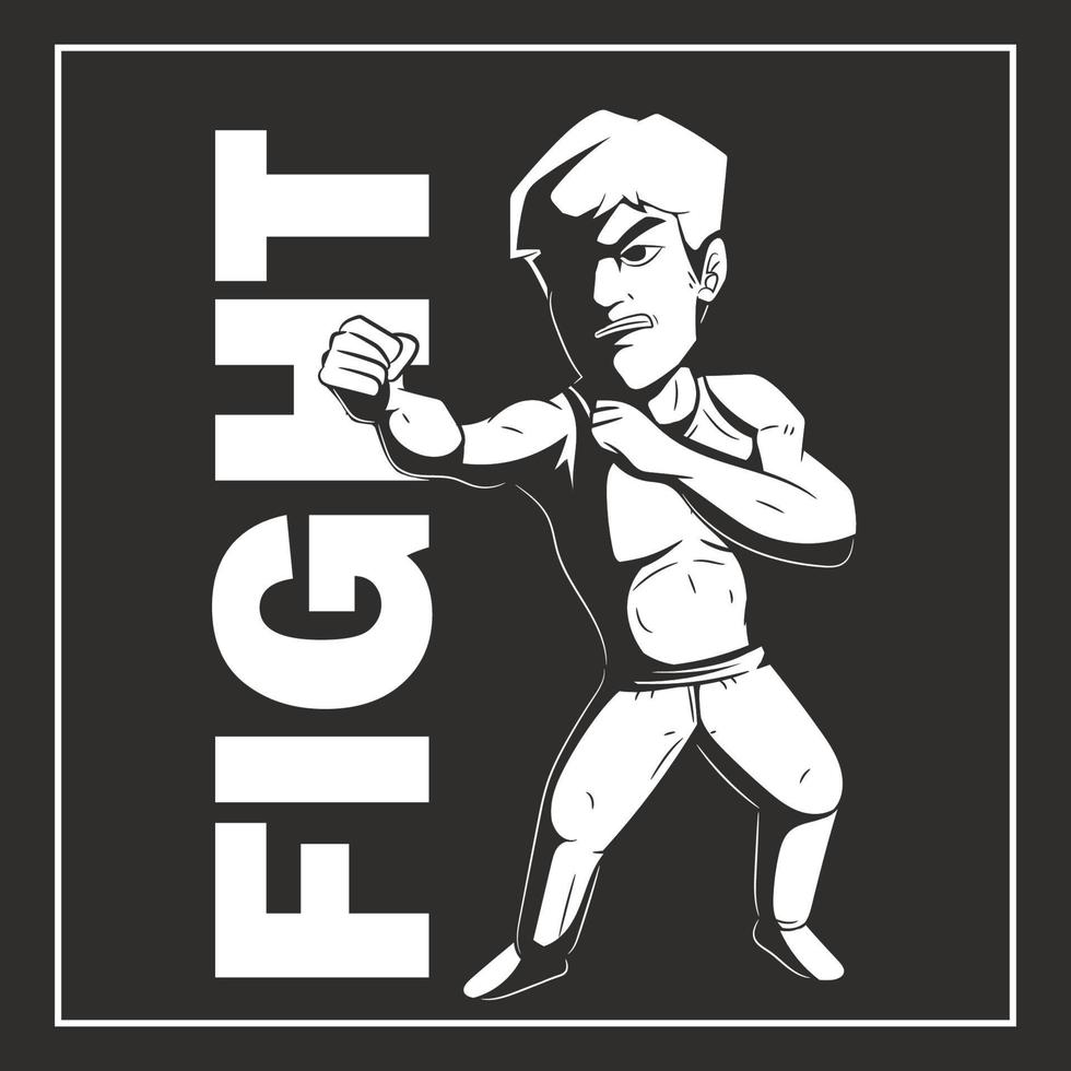 kung Fu man vektor, symbol krigisk konstnär vektor