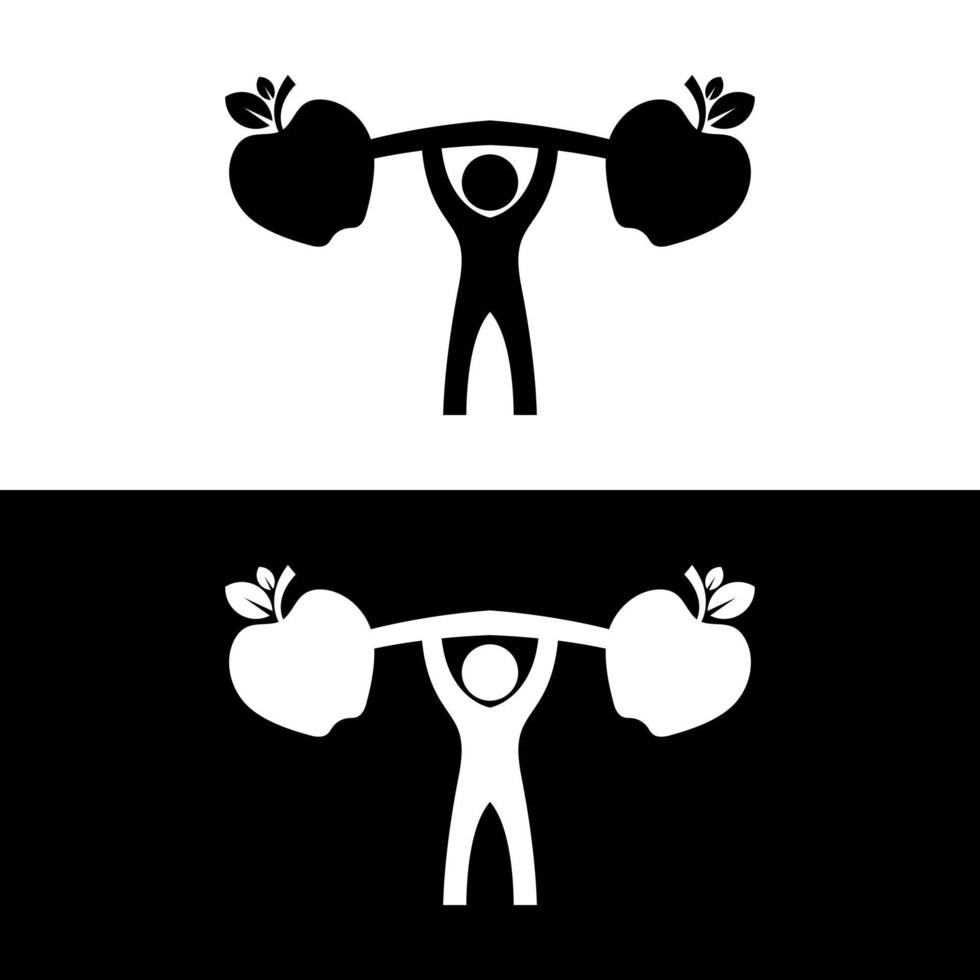 mänsklig frukt Gym logotyp design vektor