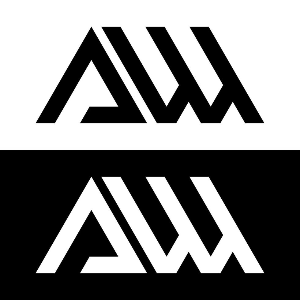 Buchstabe aw Logo Design Vektor