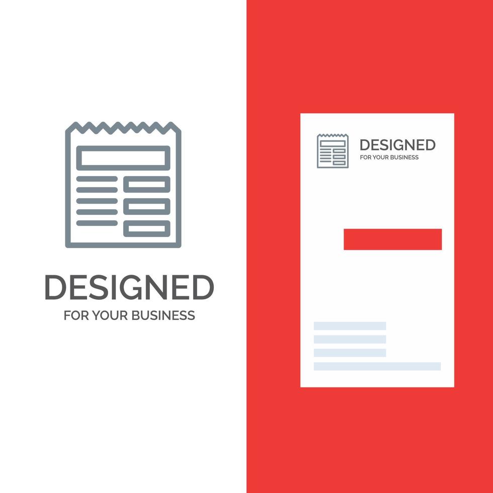 Dokumenttext grundlegendes graues Logodesign der Benutzeroberfläche und Visitenkartenvorlage vektor