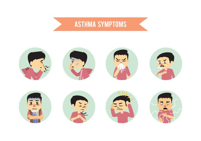 Asthma-Symptome vektor