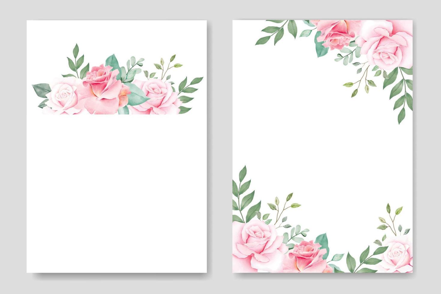 elegante rosafarbene Hochzeitseinladungskarte mit Blumen vektor