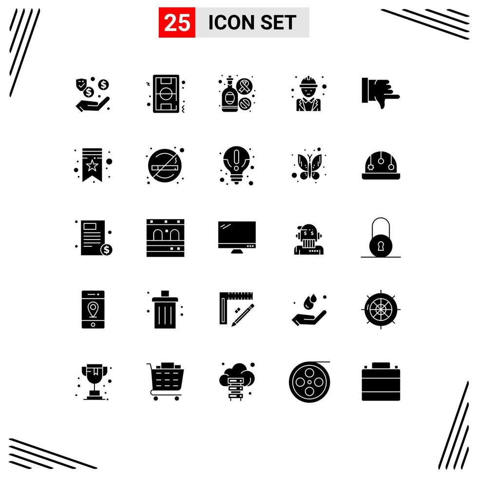 uppsättning av 25 modern ui ikoner symboler tecken för chef arbetskraft spel ingenjör tecken redigerbar vektor design element