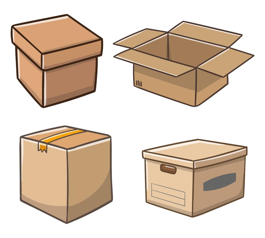 tecknad serie låda samling Bra för industrier ikon, paket ikon. vektor