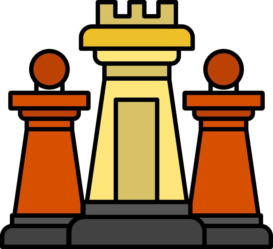 Schach Computer Strategie Taktik Technologie flache Farbe Symbol Vektor Symbol Banner Vorlage