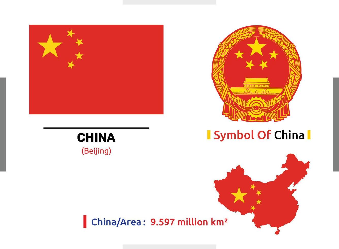 vektor symbol flagga och område av Kina som är fullt redigerbar och skalbar och lätt till använda sig av