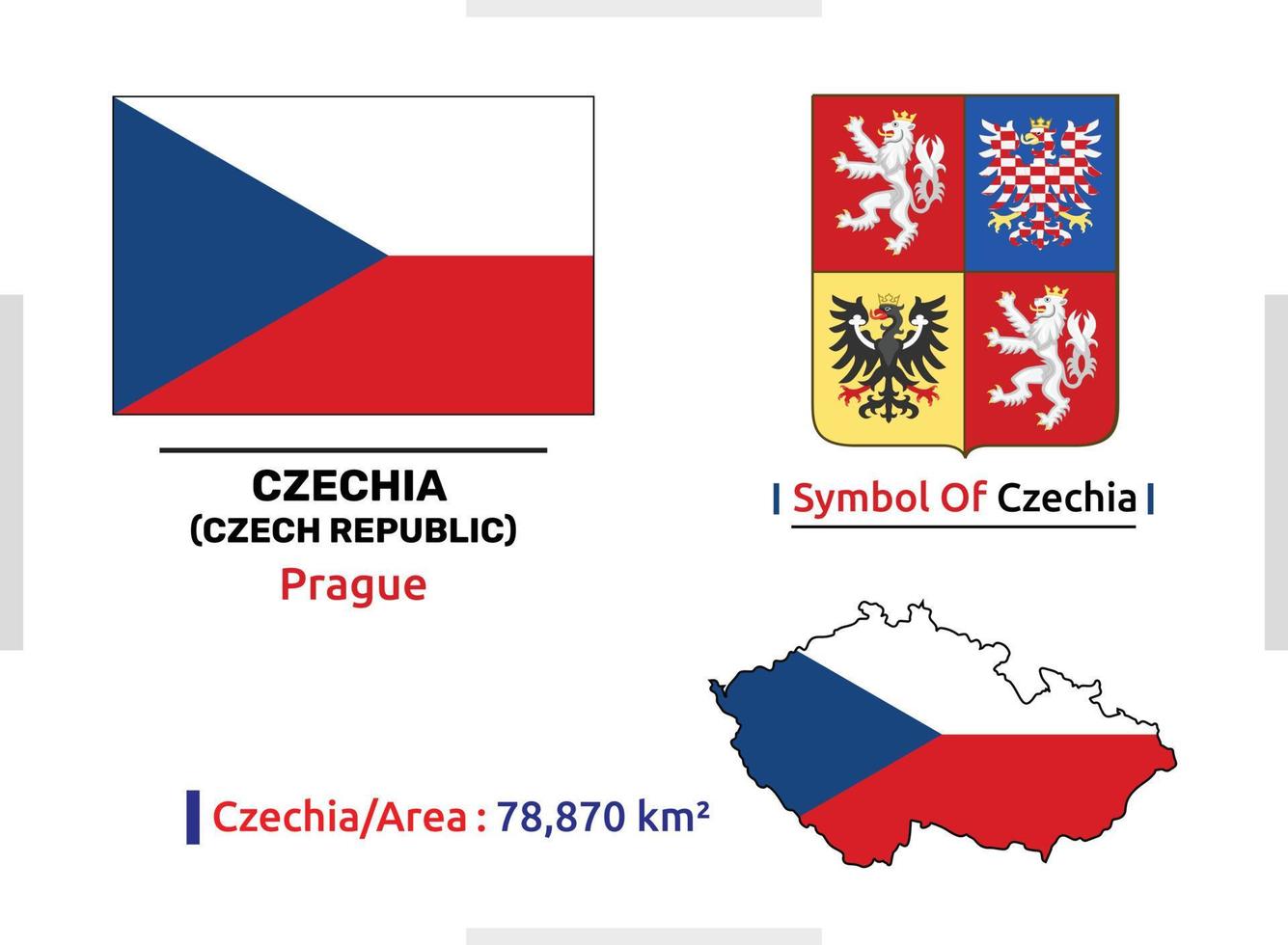 Vektorsymbol Flagge und Gebiet von Tschechien, das vollständig editierbar und skalierbar und einfach zu bedienen ist vektor