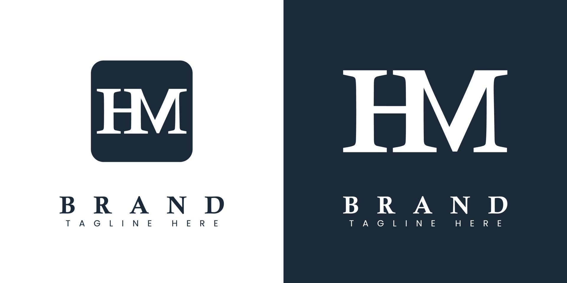 modernes Buchstabe-hm-Logo, geeignet für jedes Unternehmen oder jede Identität mit hm- oder mh-Initialen. vektor
