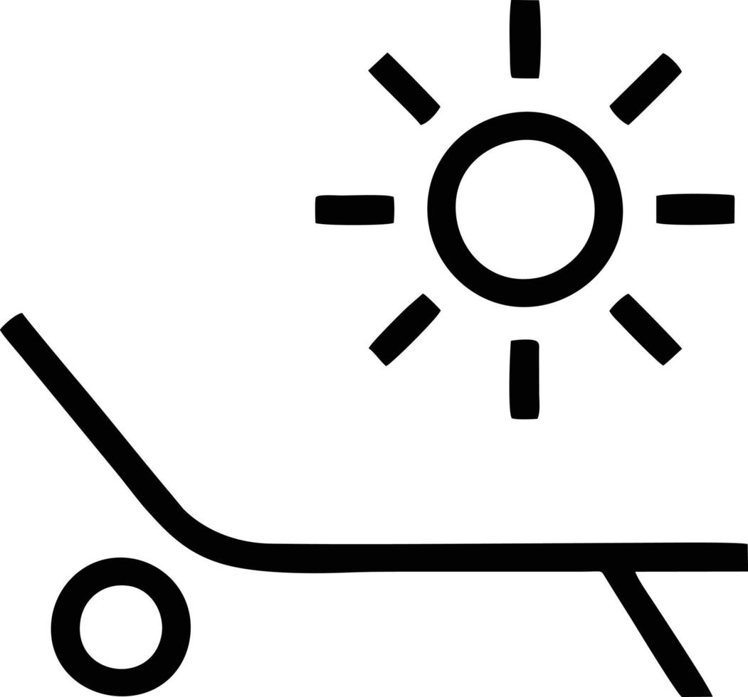 Sonnensymbol auf weißem Hintergrund, Illustration des Sonnensymbolsymbols in Schwarz auf weißem Hintergrund vektor