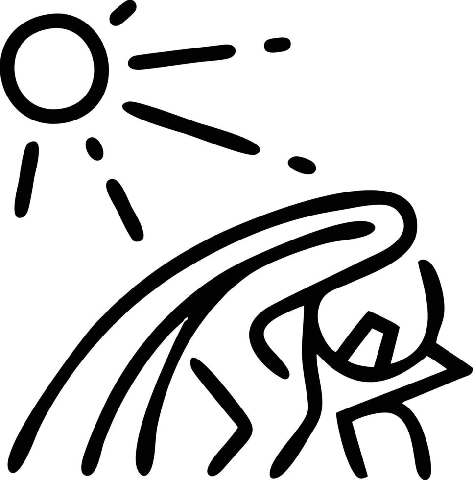 Sol ikon i vit bakgrund, illustration av Sol ikon symbol i svart på vit bakgrund vektor