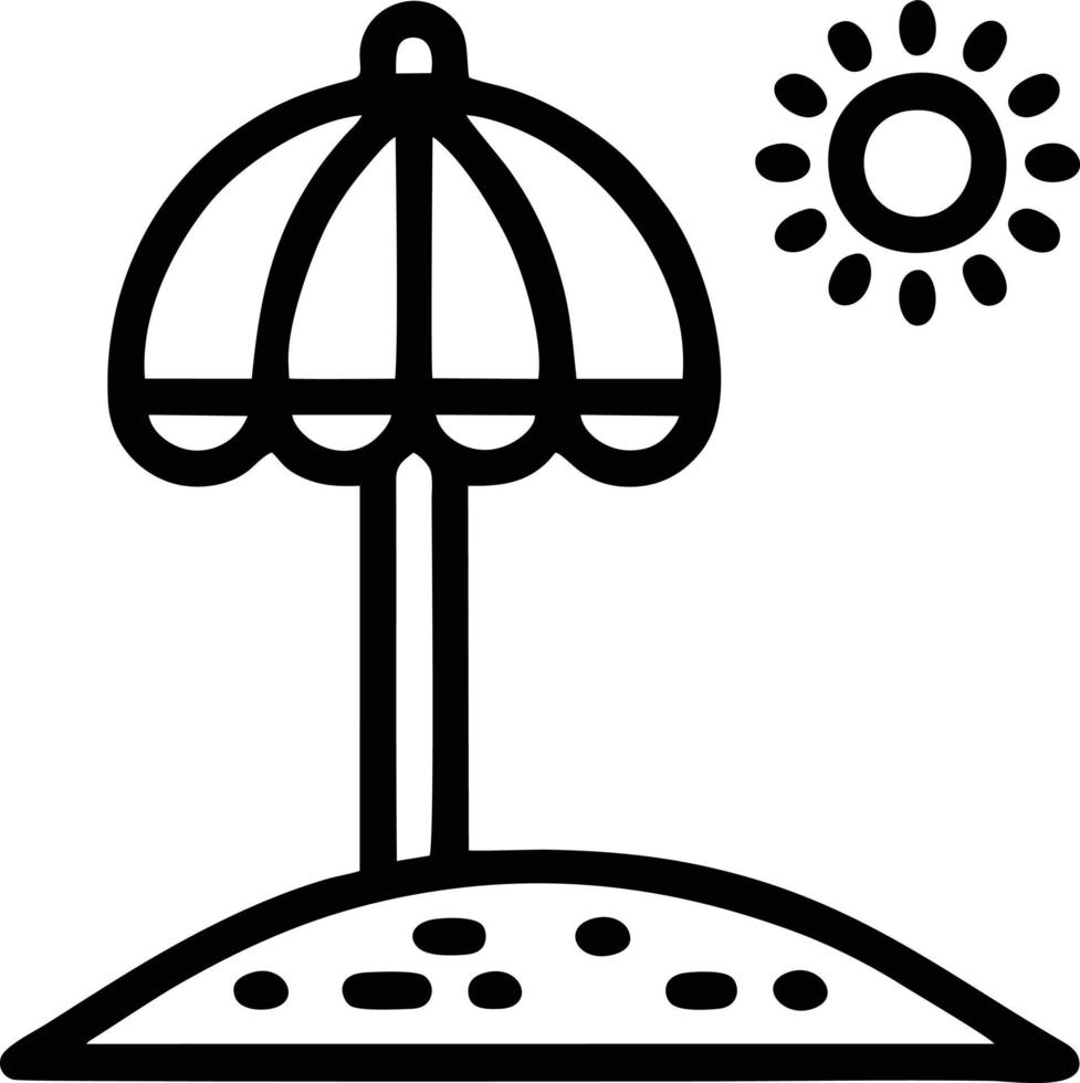 Sonnensymbol auf weißem Hintergrund, Illustration des Sonnensymbolsymbols in Schwarz auf weißem Hintergrund vektor