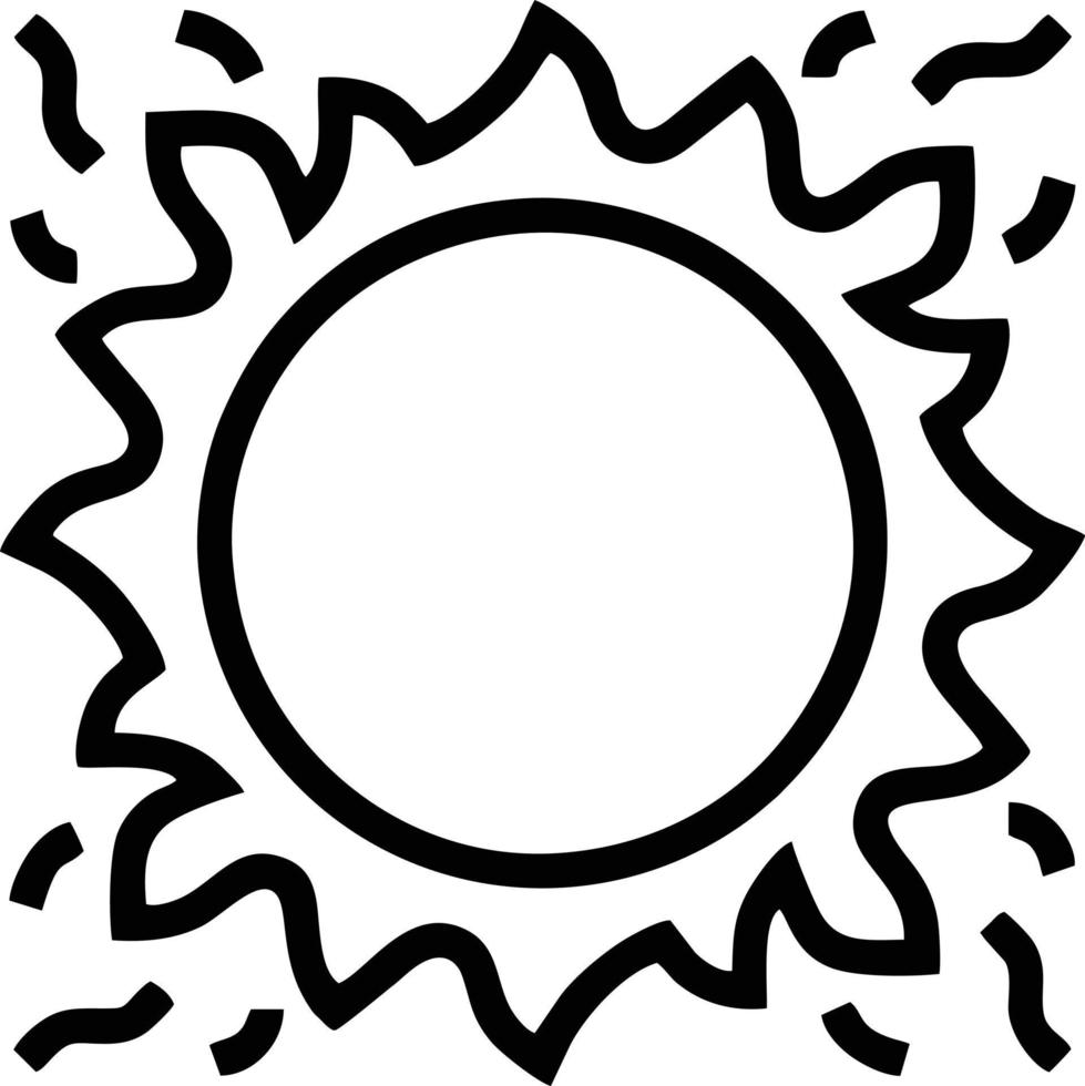 Sol ikon i vit bakgrund, illustration av Sol ikon symbol i svart på vit bakgrund vektor