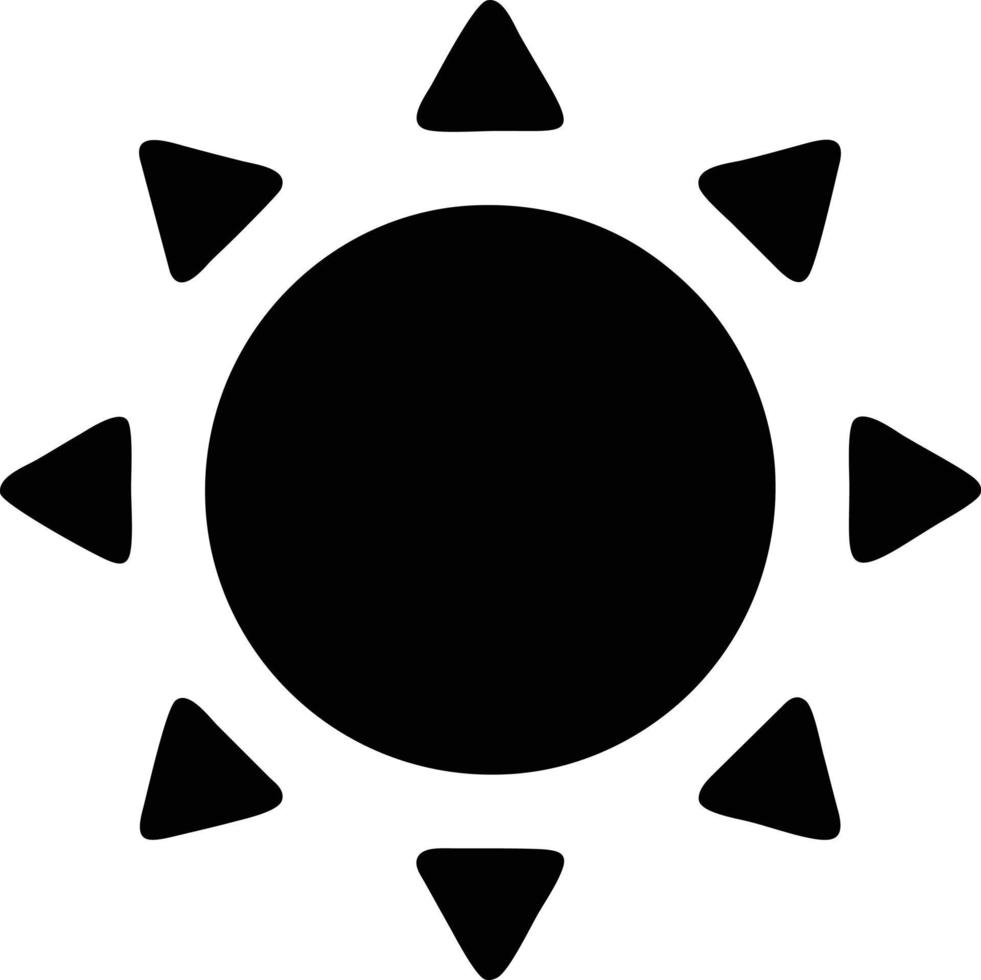 Sol ikon i vit bakgrund, illustration av Sol ikon symbol i svart på vit bakgrund vektor