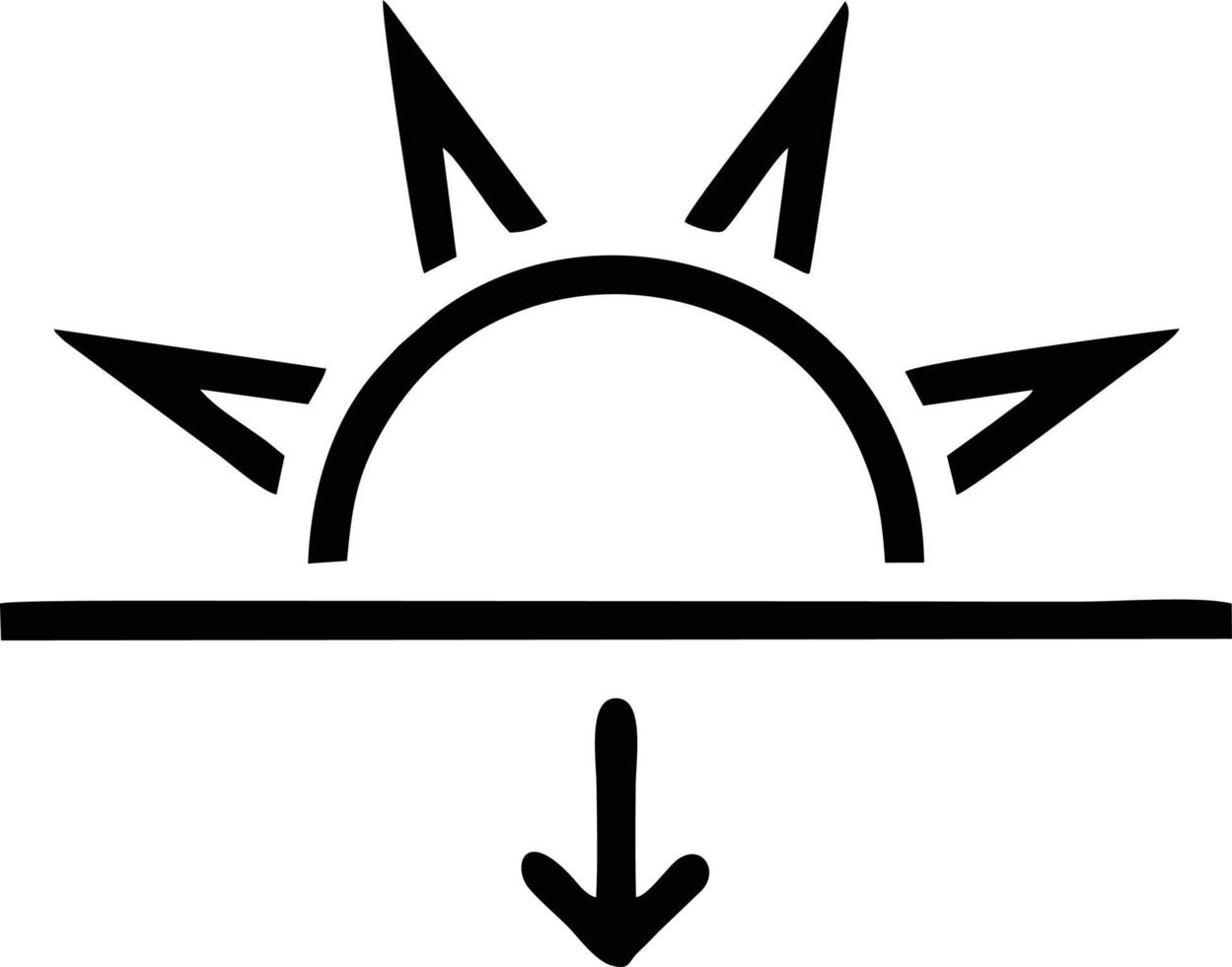 Sol ikon i vit bakgrund, illustration av Sol ikon symbol i svart på vit bakgrund vektor