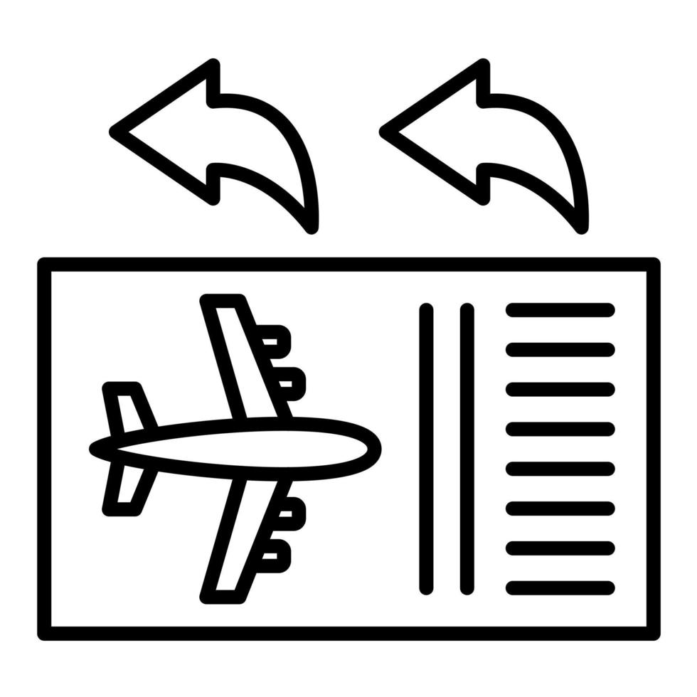 Symbol für die Ticketrückerstattungslinie vektor