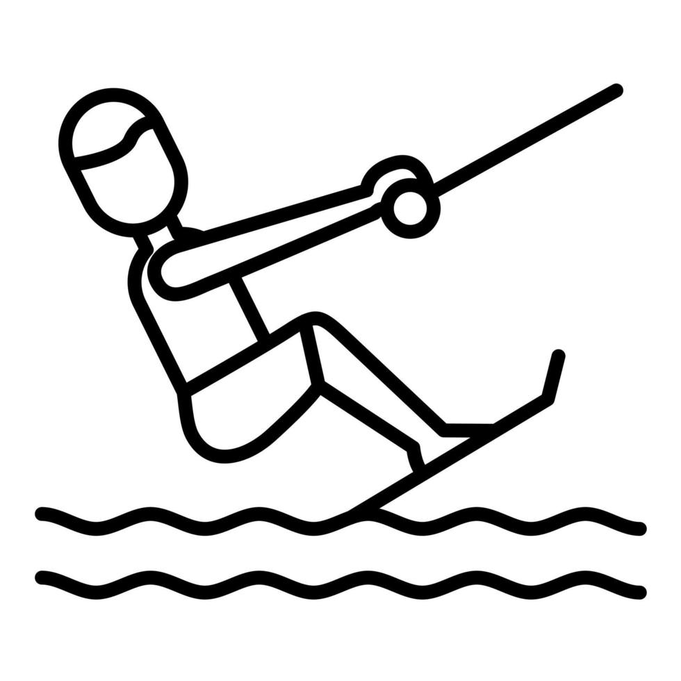 wakeboard linje ikon vektor
