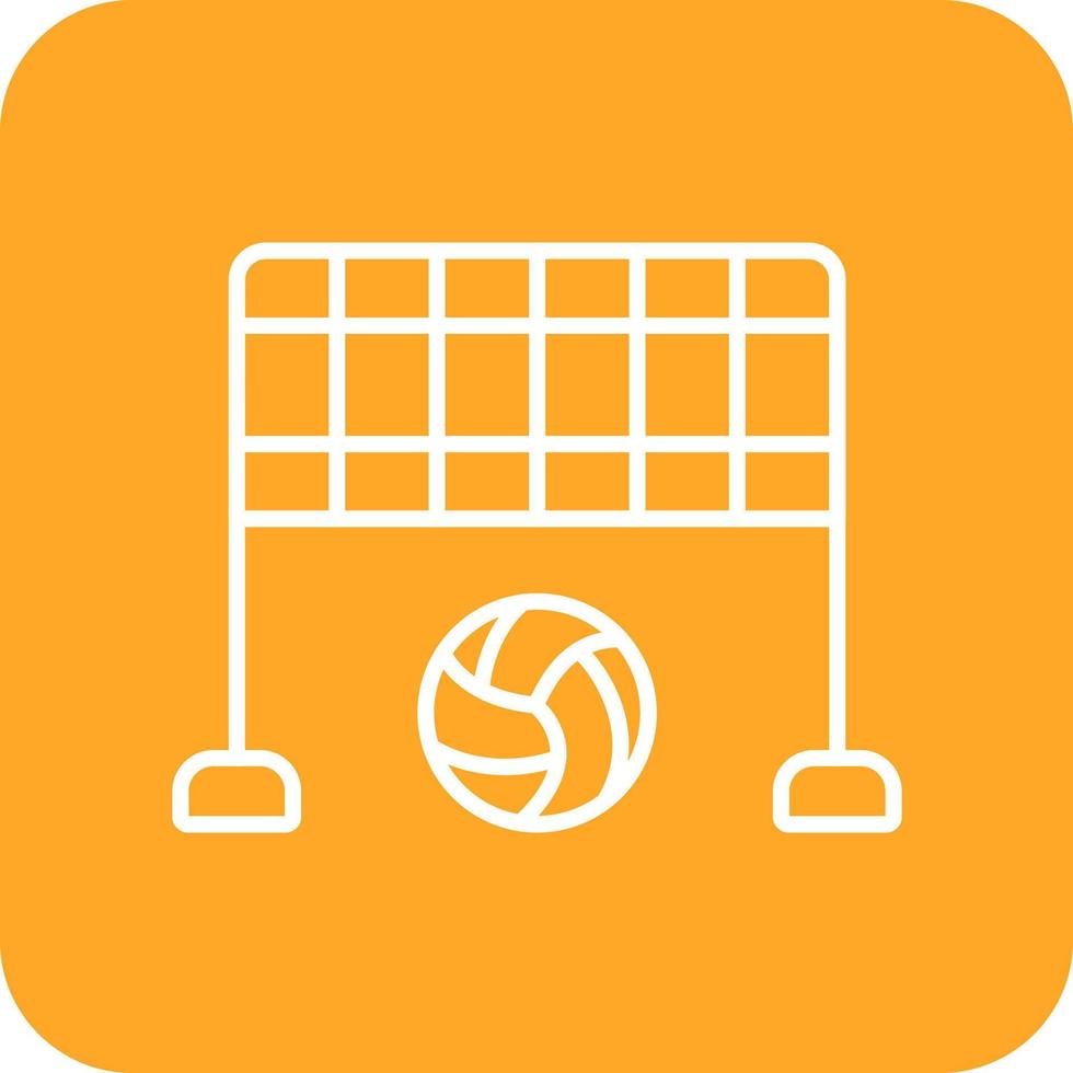 Beach-Volleyball-Linie runde Ecke Hintergrundsymbole vektor