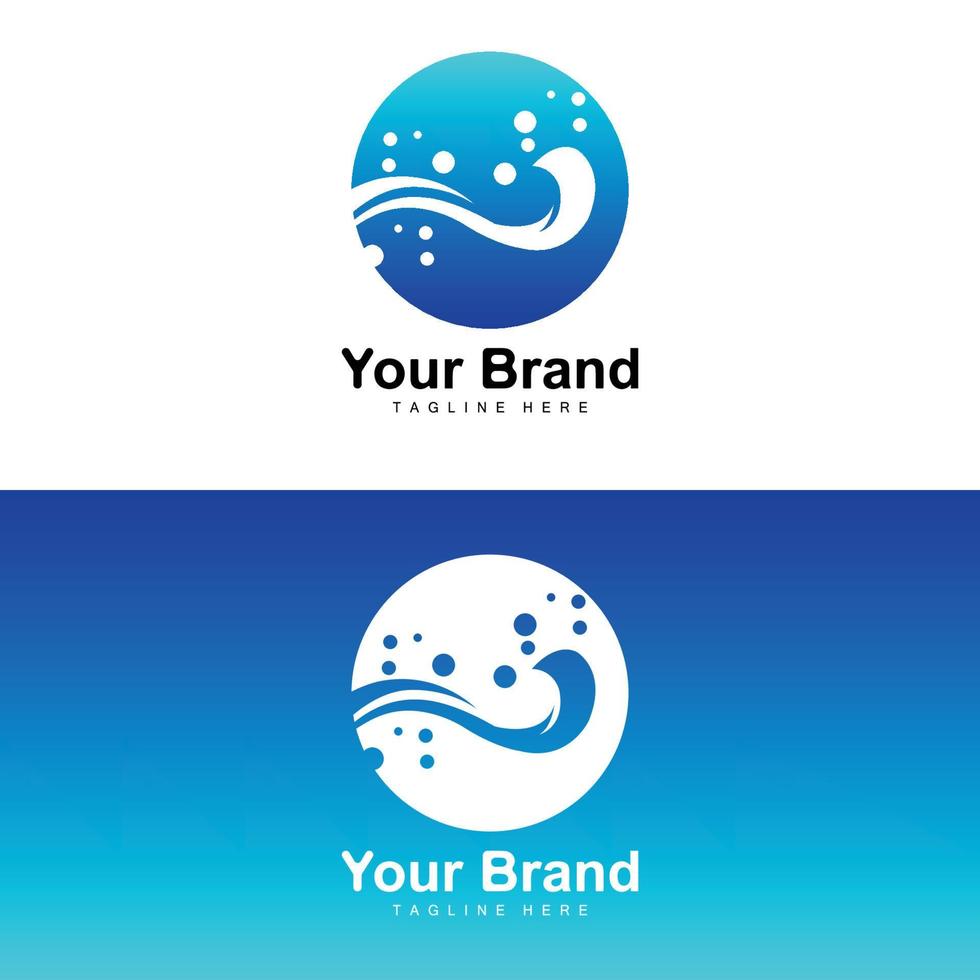 hav Vinka logotyp, vatten Vinka design, varumärke design vektor