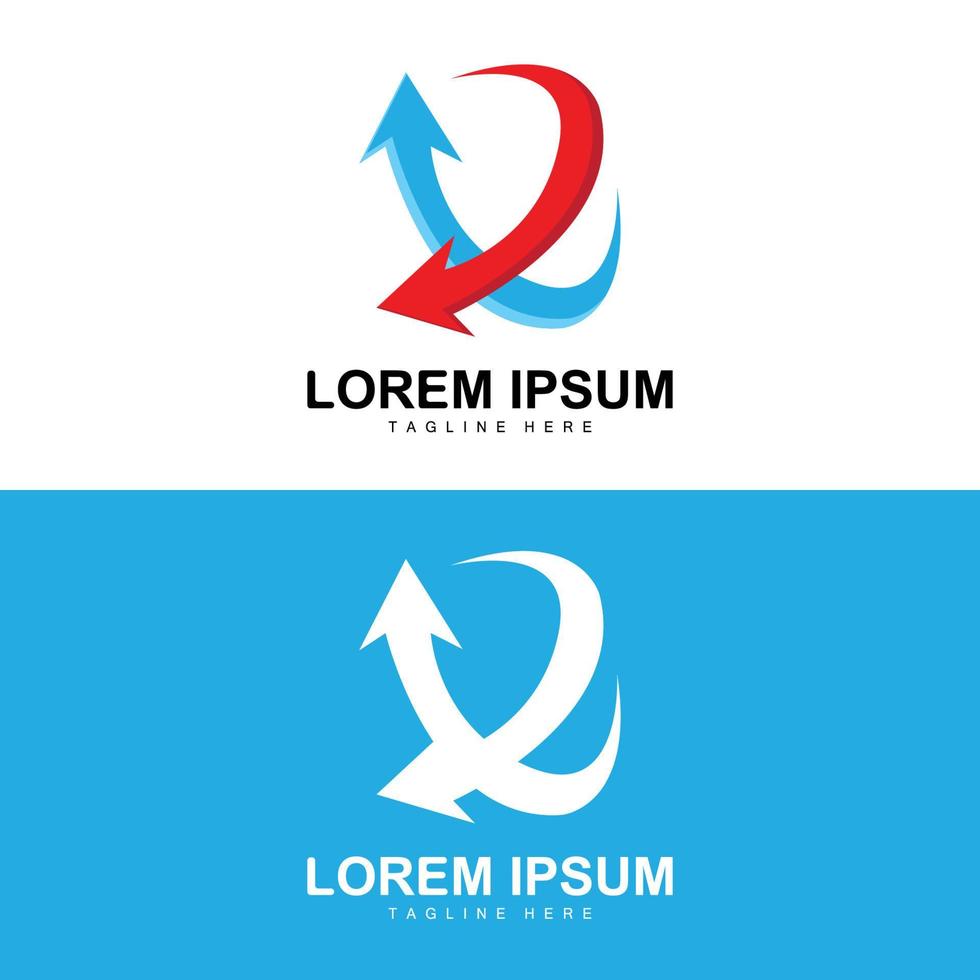 pil riktning logotyp, väg tecken design, varumärke design vektor