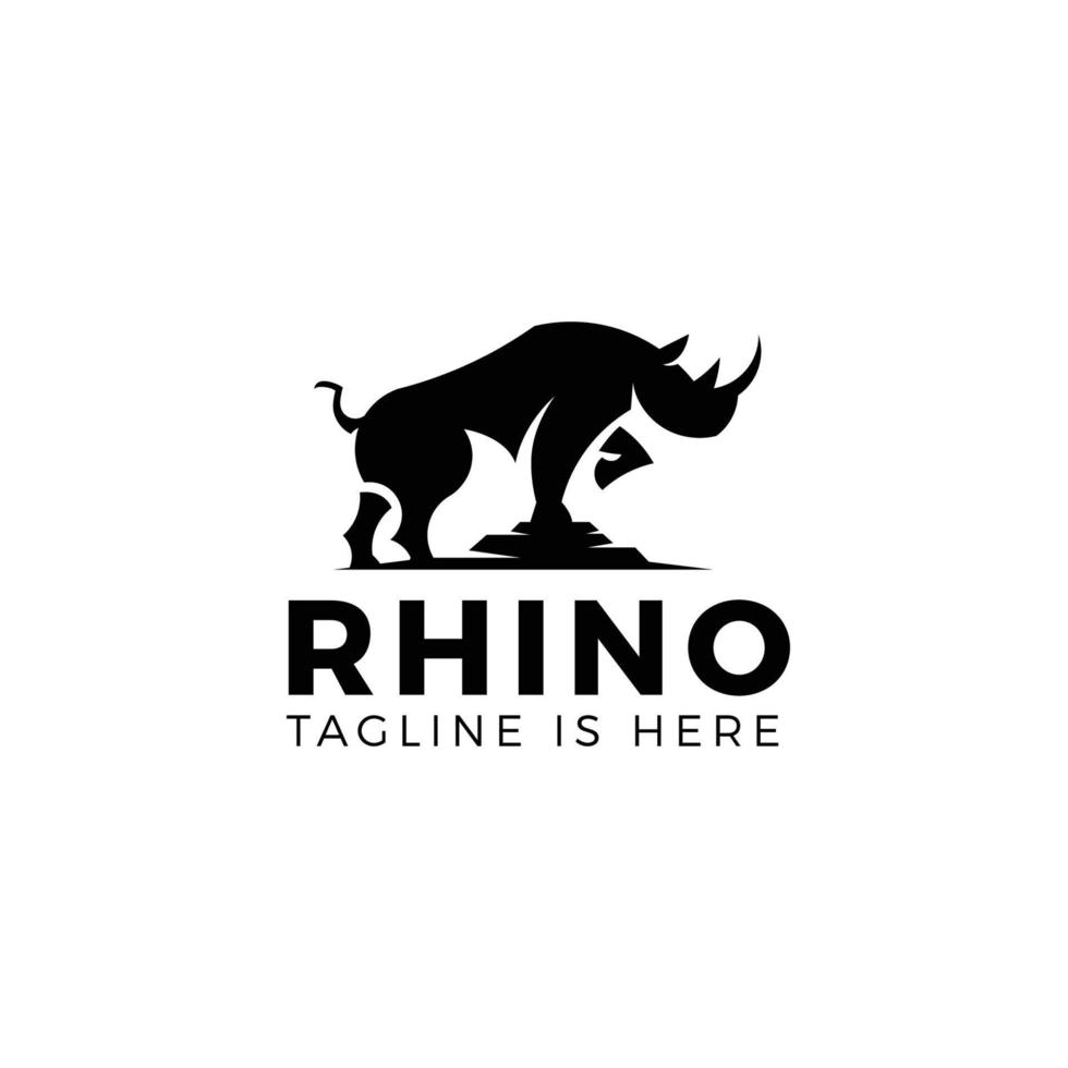 Nashorn-Logo-Vorlage isoliert auf weißem Hintergrund vektor