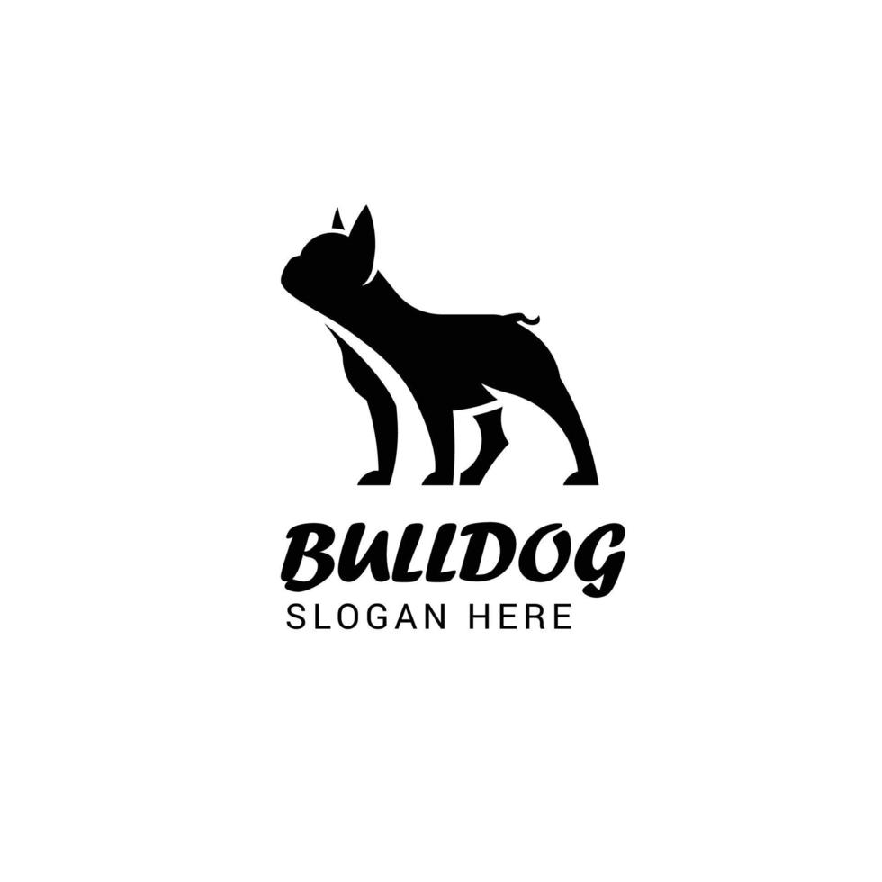 Logo-Vorlage der französischen Bulldogge isoliert auf weißem Hintergrund vektor