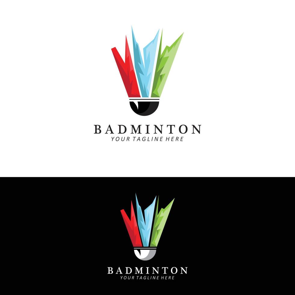 badminton logotyp design, vektor ikon för friidrott tävlingar