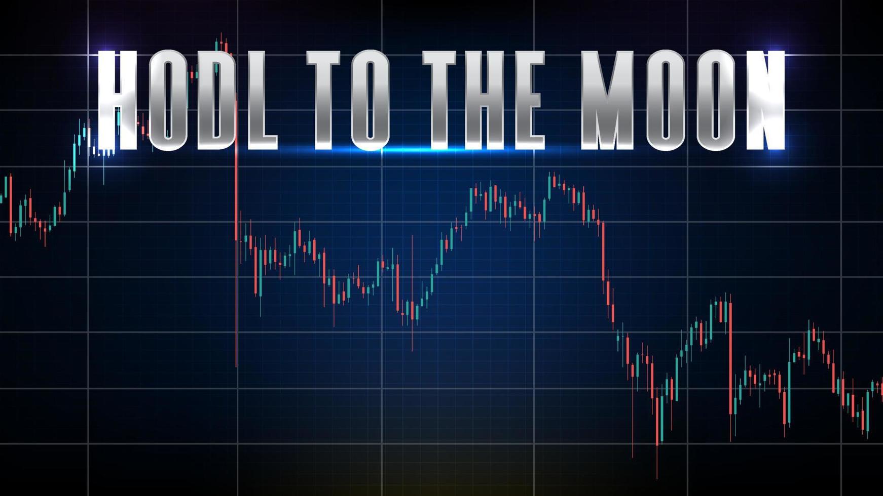 Abstrakter Hintergrund des Crupto-Währungsmarkts Hodl oder Hold to the Moon und technische Analysediagrammgrafik vektor