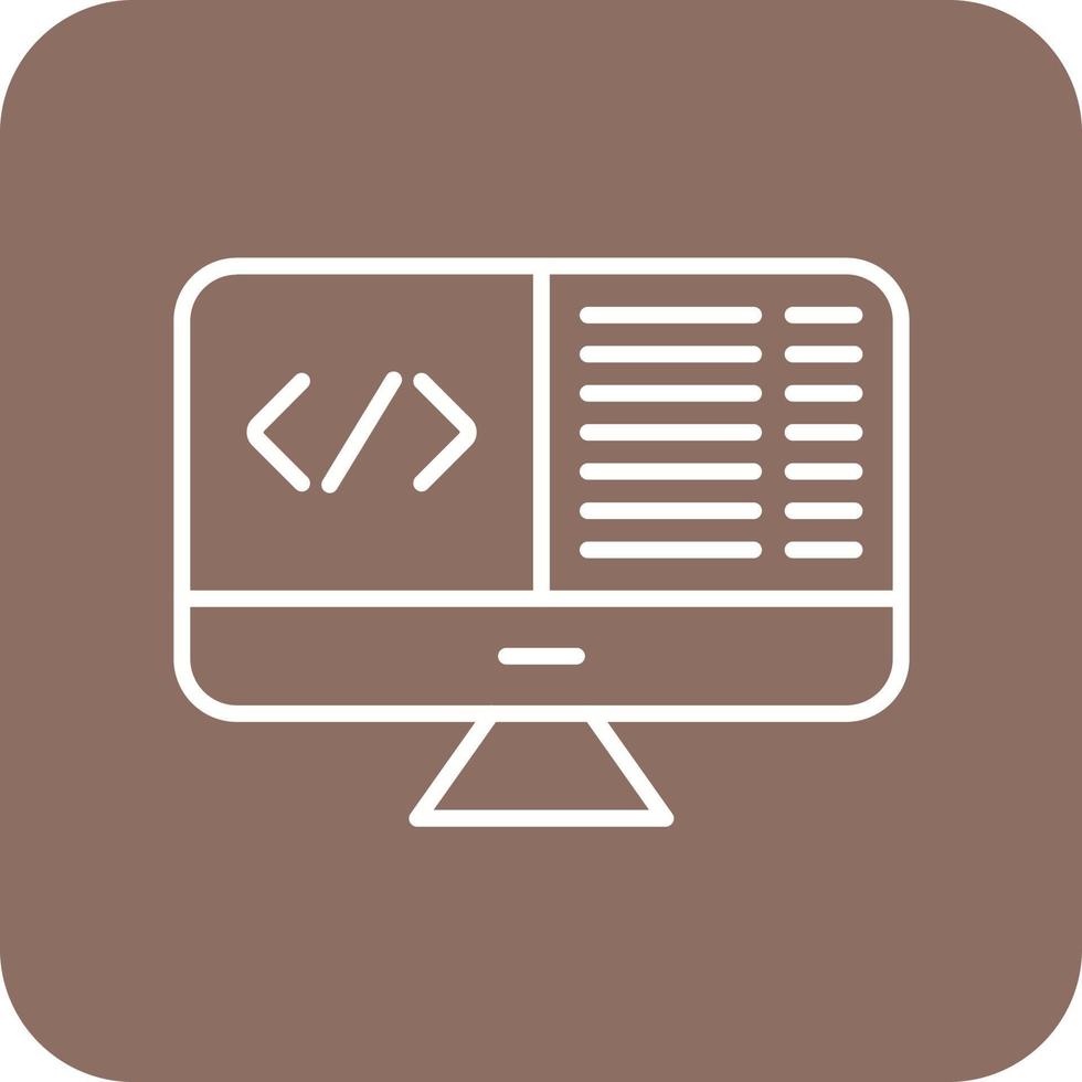 webb programmering linje runda hörn bakgrund ikoner vektor