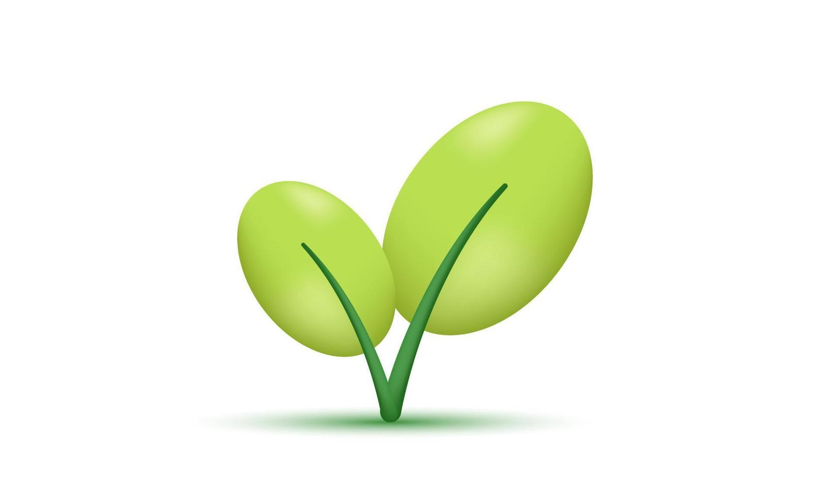 Abbildung Symbol 3D-Blatt Baum Pflanze Ökologie bio natürlich auf Hintergrund isoliert vektor