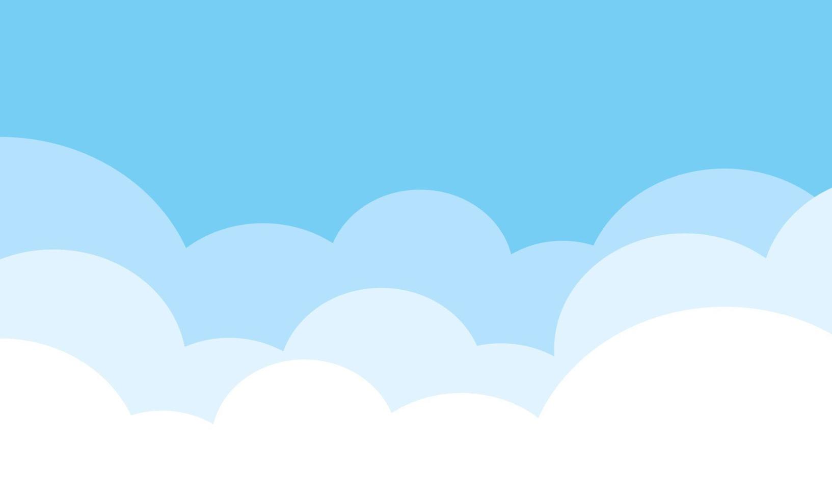 illustration realistisk skön fluffig moln blå himmel isolerat på bakgrund vektor
