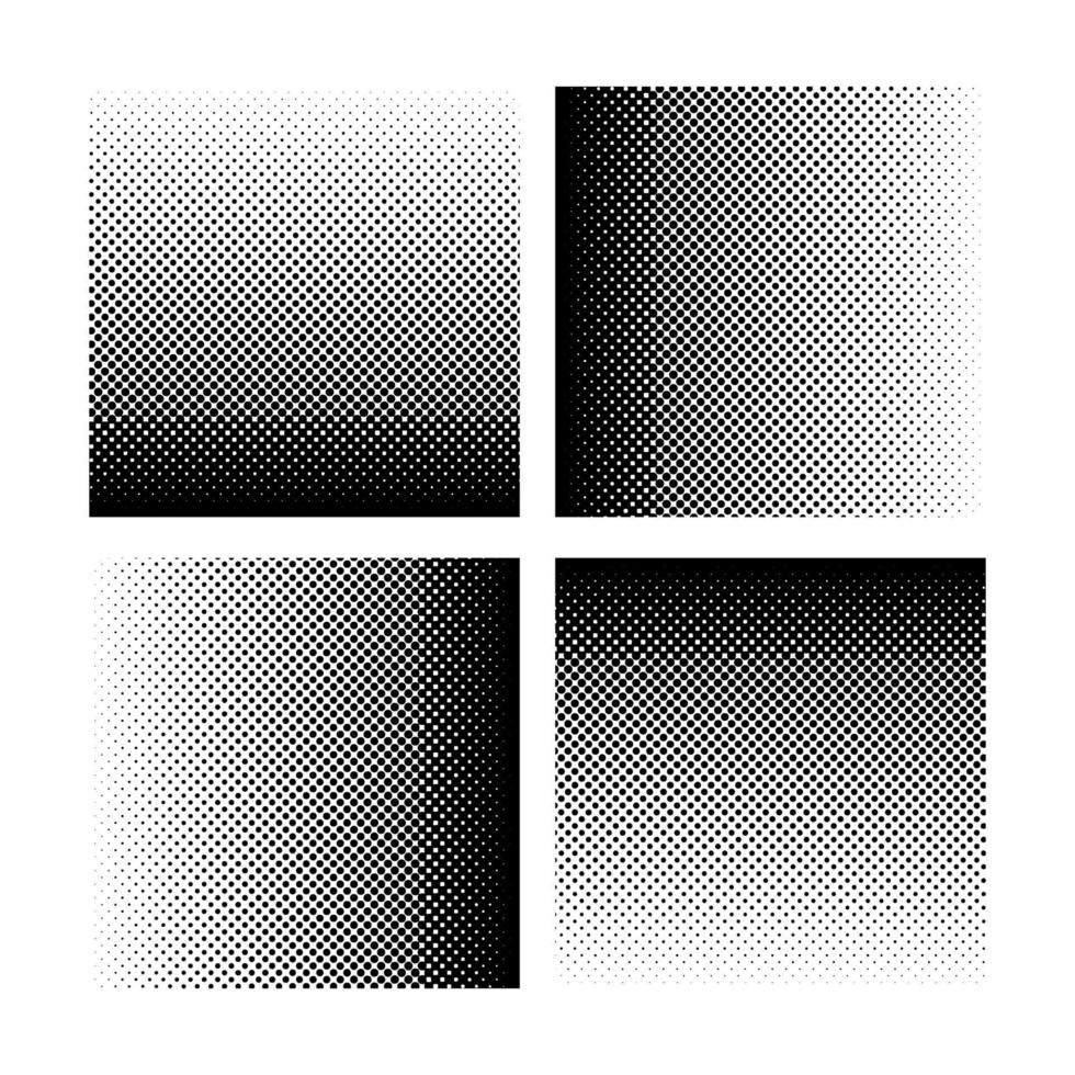 Halbton-Set-Vektor-Illustration, Schwarz-Weiß-Halbton-Effekt-Hintergrundvorlage vektor