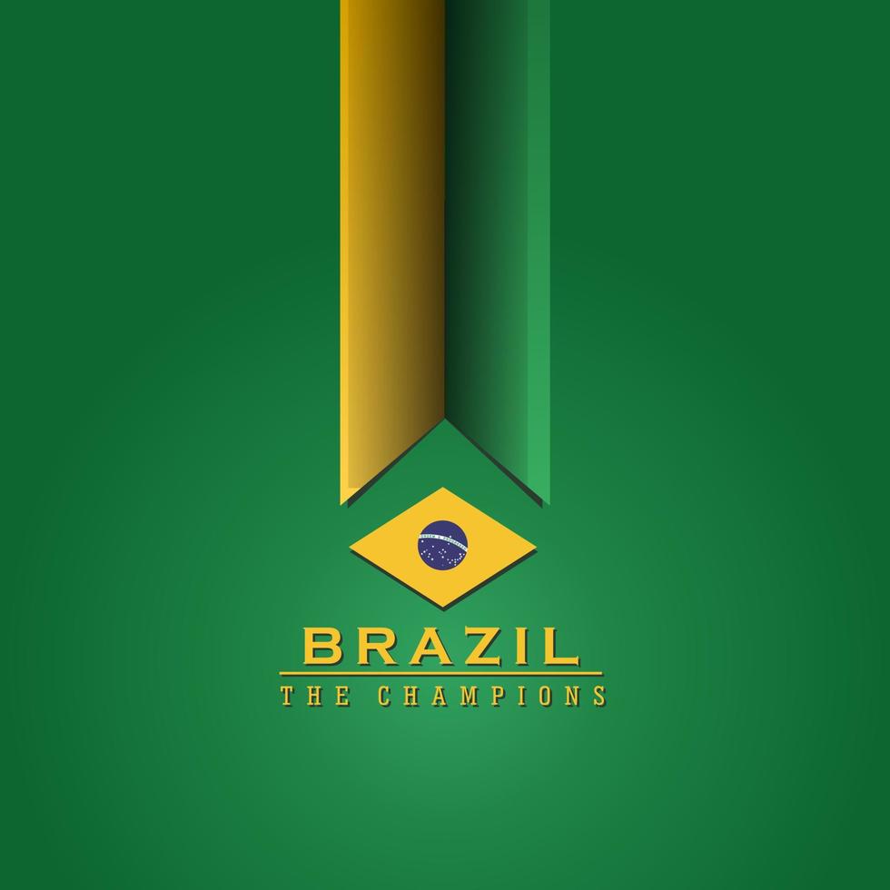 Abstrakter Hintergrund Brasilien-Flagge, Weltmeisterschaft in Katar 2022, Vektorillustration und Text, perfekte Farbkombination. vektor