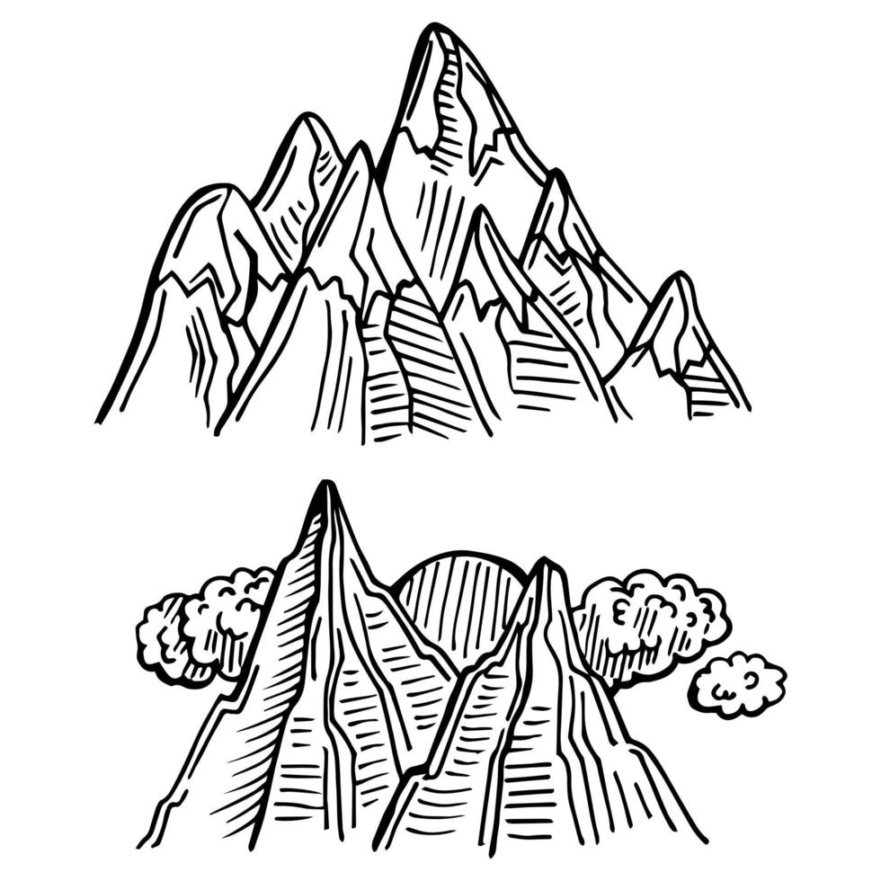 Bergsatz isoliert auf weißem Hintergrund. Vektorillustration Folge 10 vektor